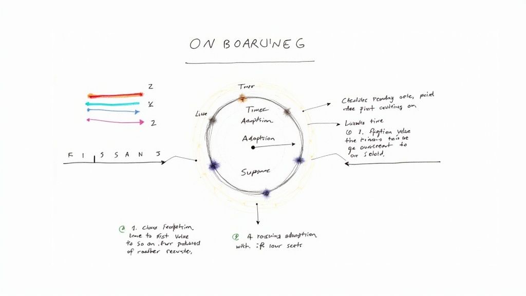 Graph showing upward trend of KPIs for successful client onboarding