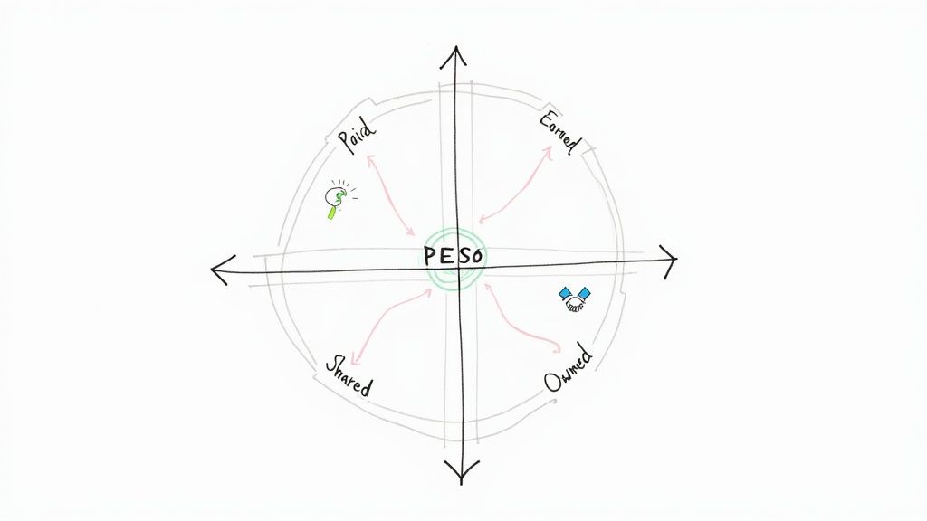 A person using a megaphone to broadcast a message, symbolizing content amplification and distribution.