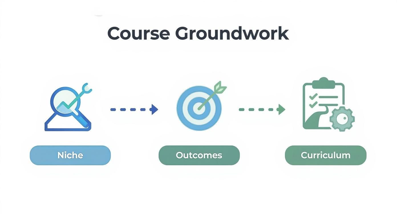 Infographic about how to build an online course