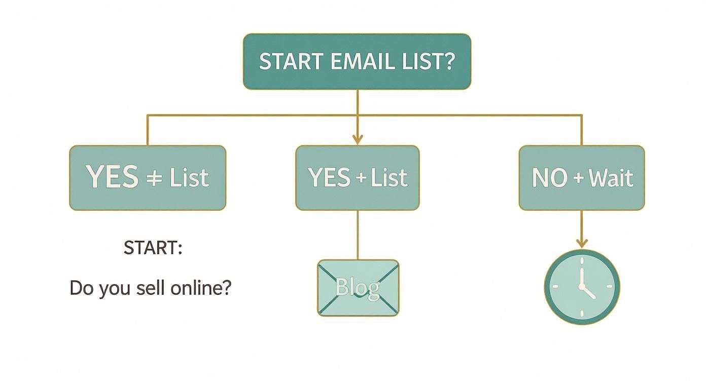 Infographic about how to build email list