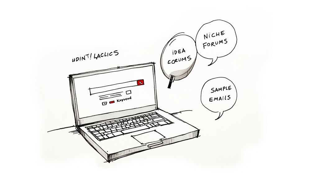 An assortment of digital product formats like an eBook, a video course player, and templates displayed on various device screens.