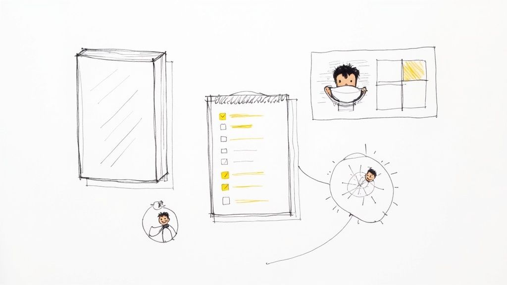 A mockup showing a digital product displayed on a laptop, tablet, and phone screen, suggesting professional packaging.