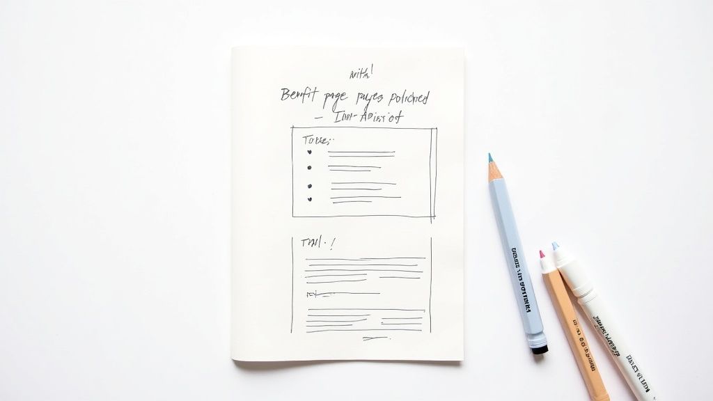 A person designing a lead magnet on a tablet with various design elements floating around them.