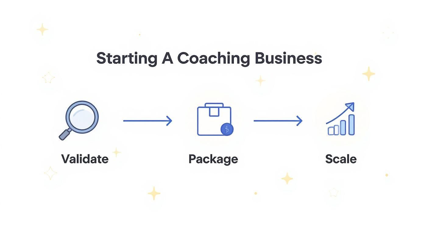 Infographic about how to start a coaching business
