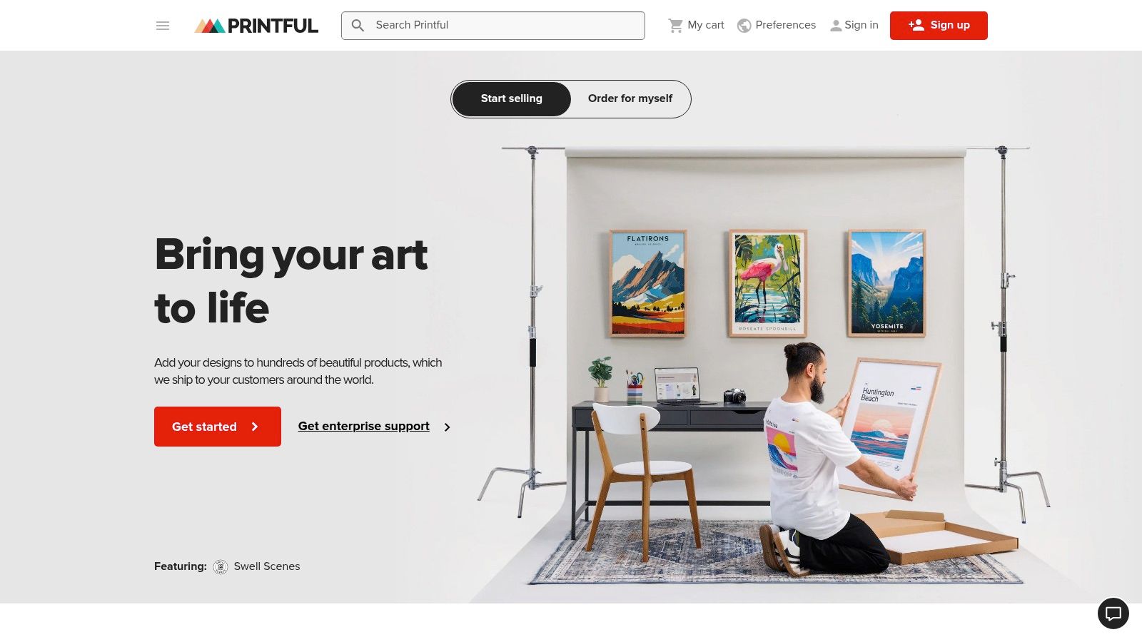 Creating private label examples with Printful's print-on-demand service