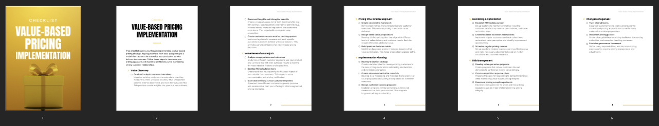 Entrepedia 1747230931152-Value-Based-Pricing-Implementation---Checklist