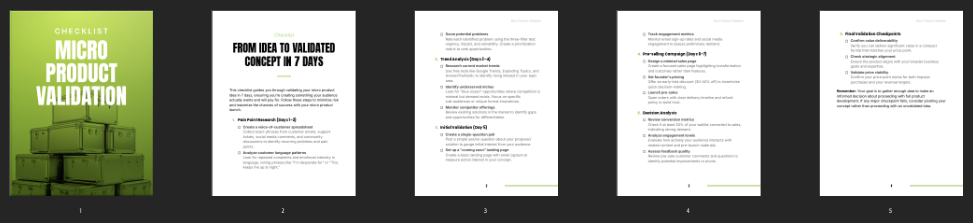 Entrepedia 1748942853502-Micro-Product-Validation---Checklist