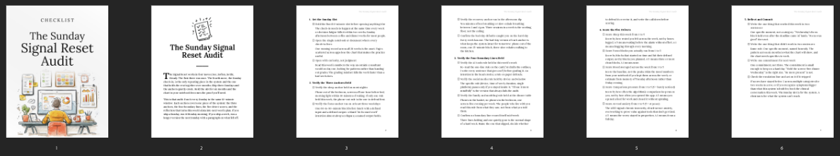 Entrepedia 1783417497429-The-Sunday-Signal-Reset-Audit---Checklist