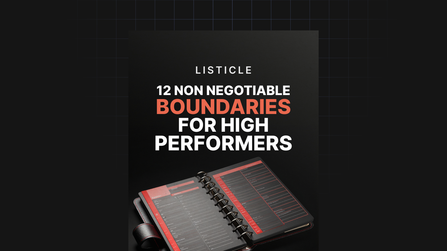 12 Non Negotiable Boundaries for High Performers